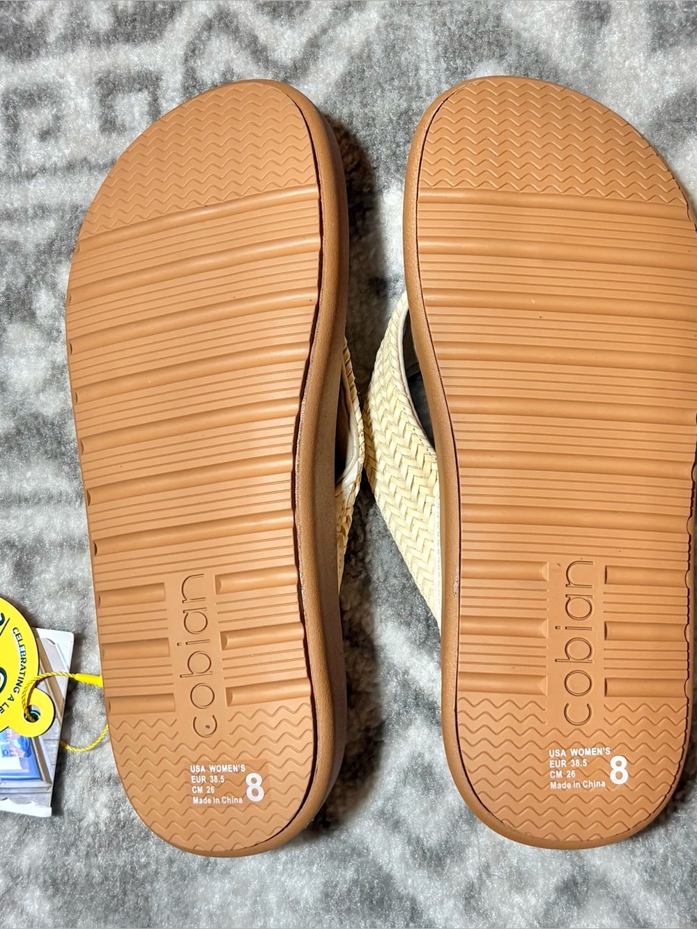 Cobian Women's Tan and Cream Woven Strap Sandals NWT Size 8 - Picture 5 of 5